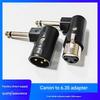 90 Degree Aluminum 6.35mm to XLR 3 Pin Audios Adapter Converter for Recording Equipment and Live Sound Applications
