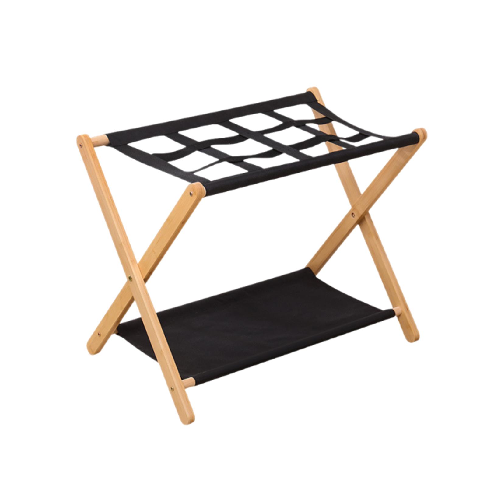 

Foldable Luggage Rack Luggage Holder Bamboo Suitcase Stand Folding Luggage Stand for Home