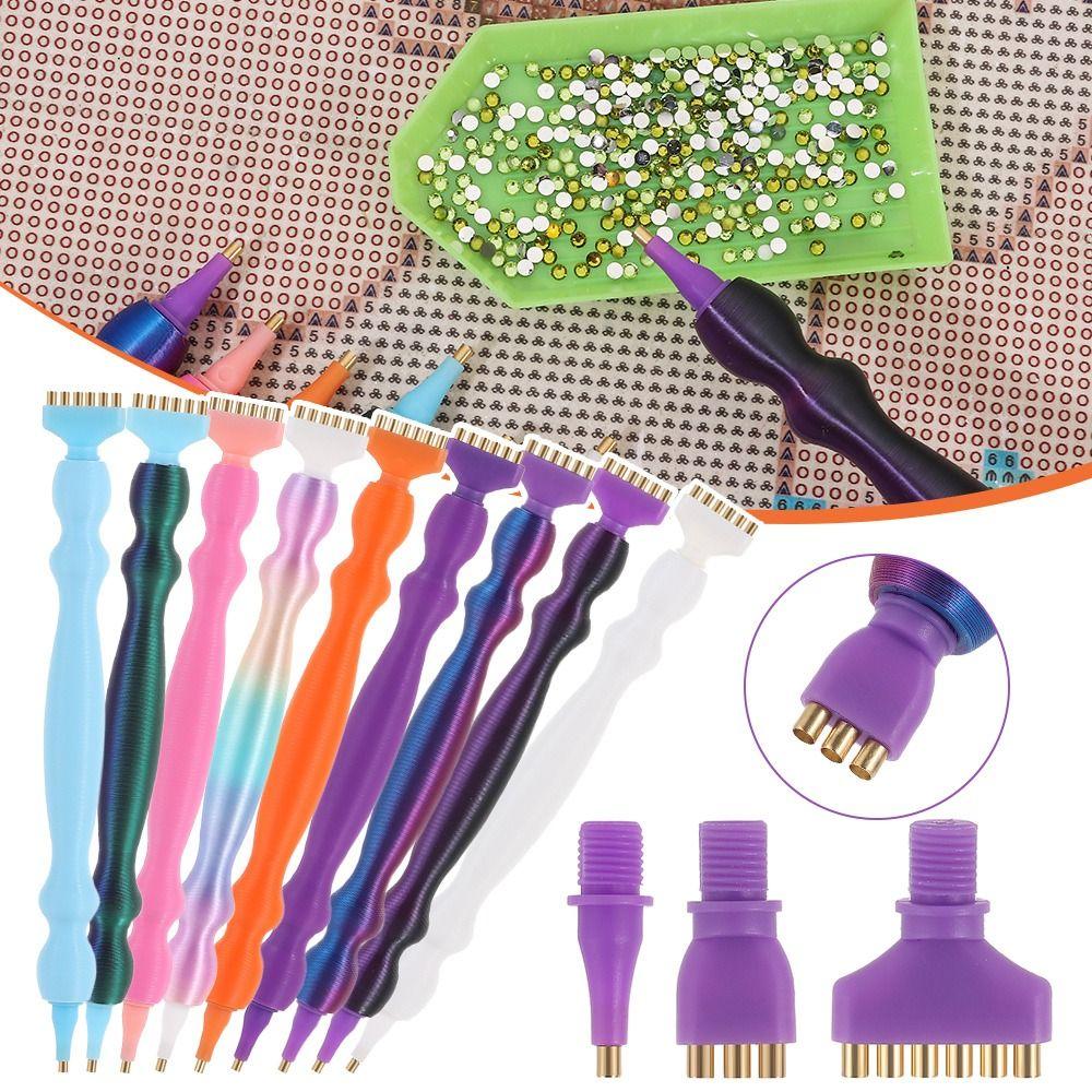 Zapasowe Końcówki do Długopisów Zestaw Długopisów do Malowania Diamentowego 5D DIY Rzemiosło z Wielofunkcyjnymi Plastikowymi Końcówkami Gwintowanymi Długopisy do Wiercenia Punktowego