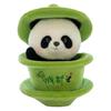 Adorable Creative Plush Panda Toy Featuring Unique Tea Cup Design 25cm Height