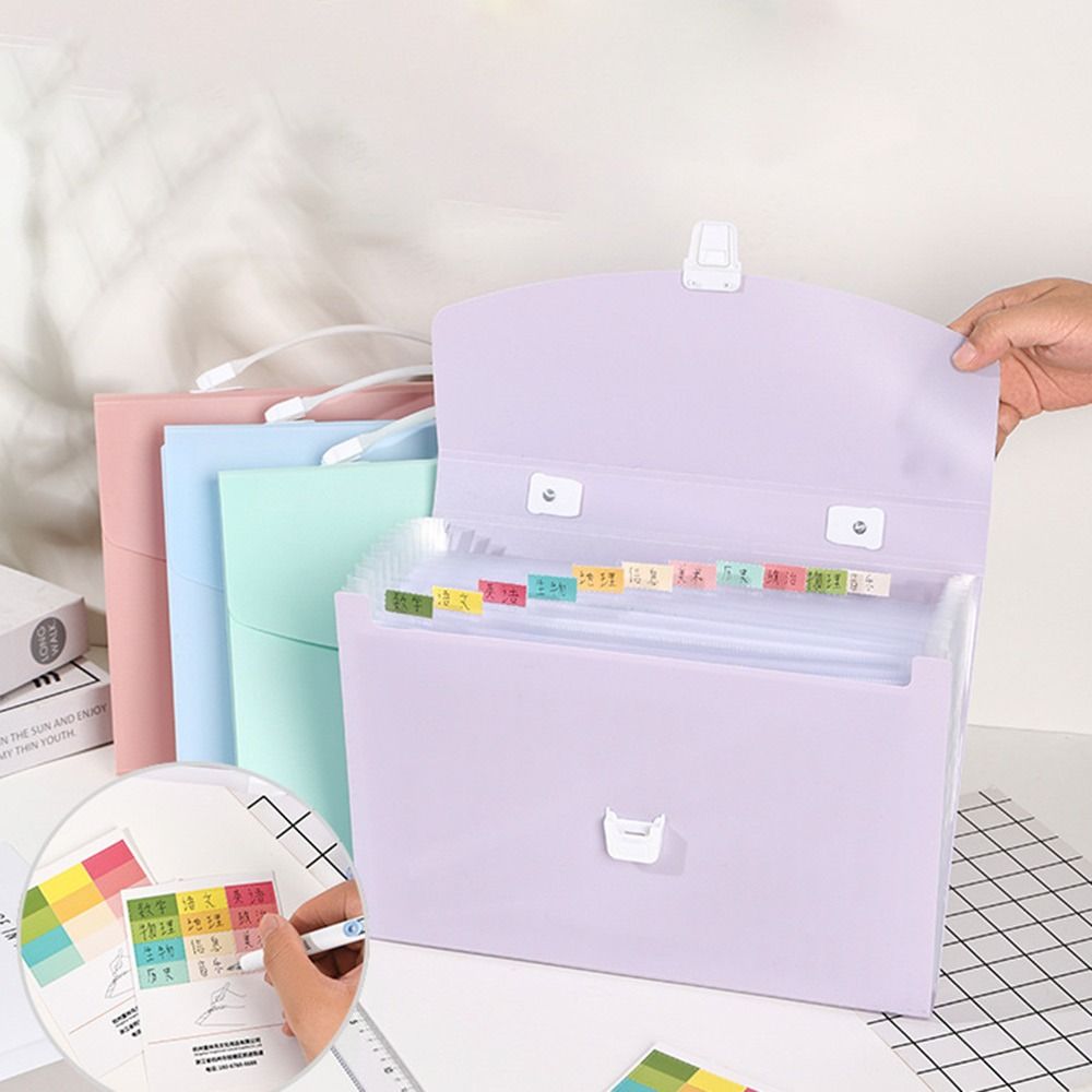 12-Layer A4 File Folder Multi-layer Expanding Large Capacity Data Sorting Storage Bag Waterproof Archive Bag