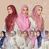 Malaysia Women Print Hijabs Shawl Arab Head Wrap Bonnet Long Scarf Scarves