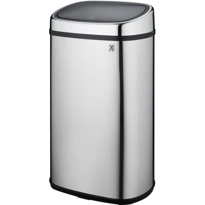 Kitchen Bin Push - CITY - KITCHEN MOVE - 58 L - Simple Push Opening - Stainless Steel with Rim