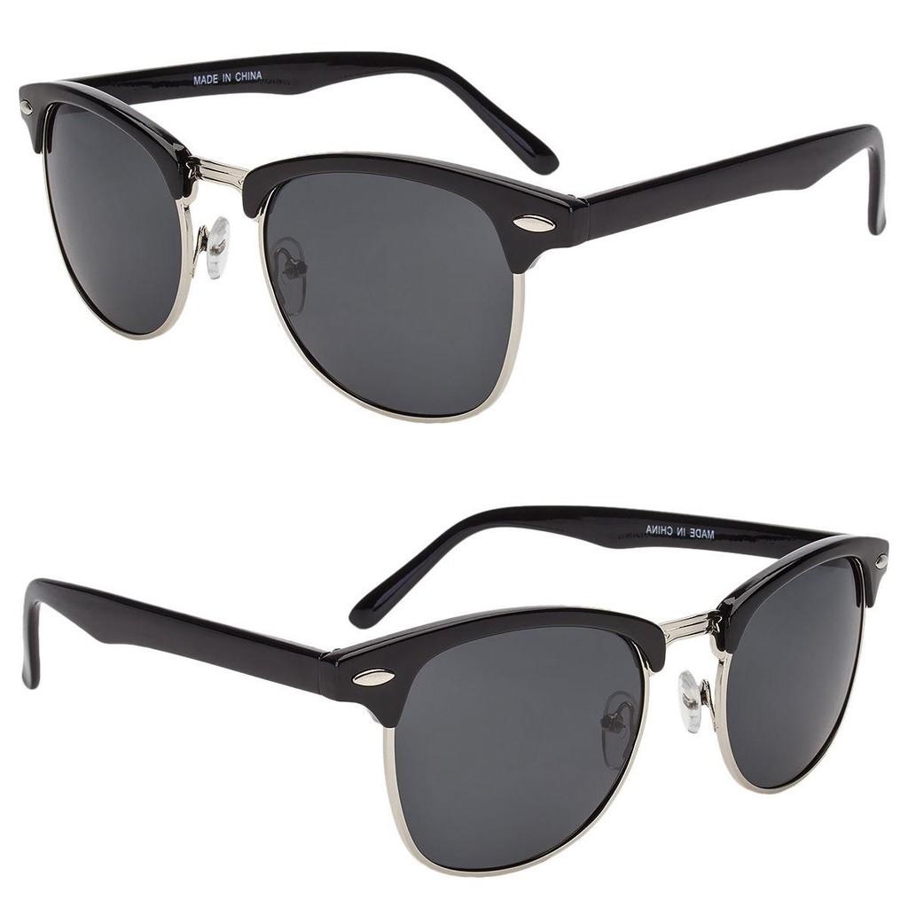 Classic Retro Style Uv400 Protection Sunglasses For Men And Women In Bold Black Gold Frame