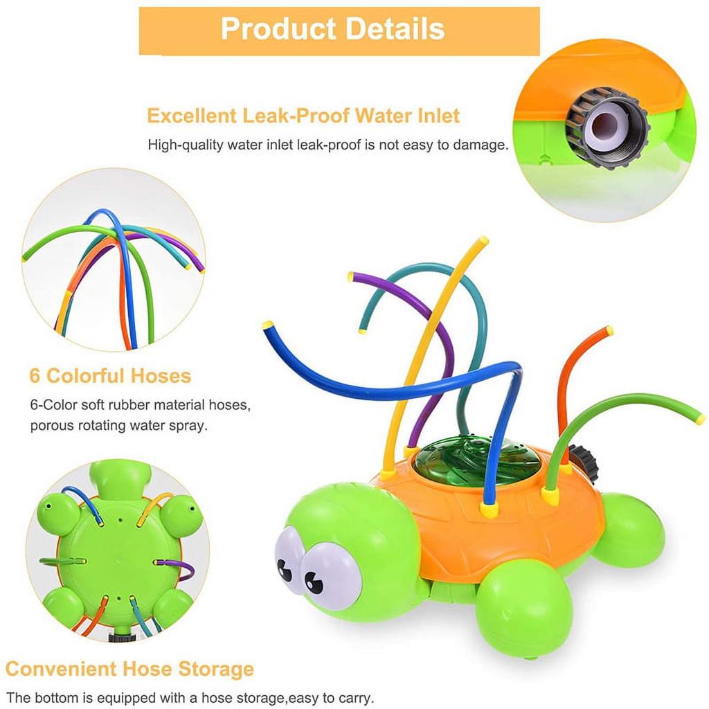 Arroseur d'Eau pour Enfants Tout-Petits Jouets d'Extérieur Tortue Tournante pour Jardin d'Enfants Jouet Arroseur Jouets d'Été Amusant et Éclaboussant Cadeau