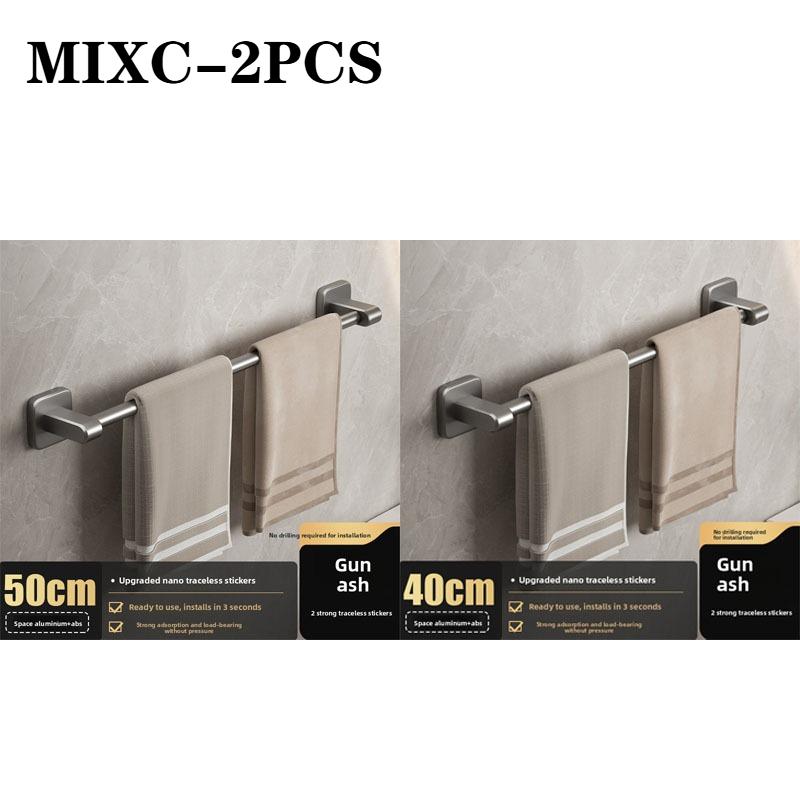 No-Drill Wall-Mounted Towel Rack Storage Rack for Bathroom Single Rod Organizer for Toilet Sink Bathroom Hygiene Space Saver