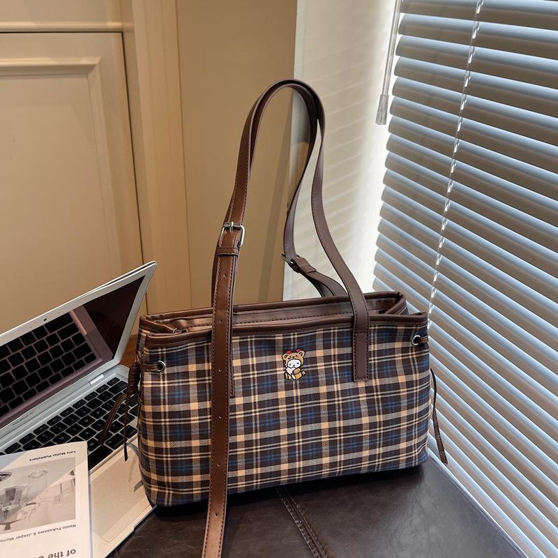 Casual Large-capacity Plaid Women's Backpack 2025 New Commuter Versatile Backpack College Student Class Schoolbag