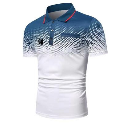 Men Summer New Short Sleeve Fashion Gradient Color Polo Shirt Golf Sport Polo Shirt Men Tops Solid Color Polo Shirt Men Clothes