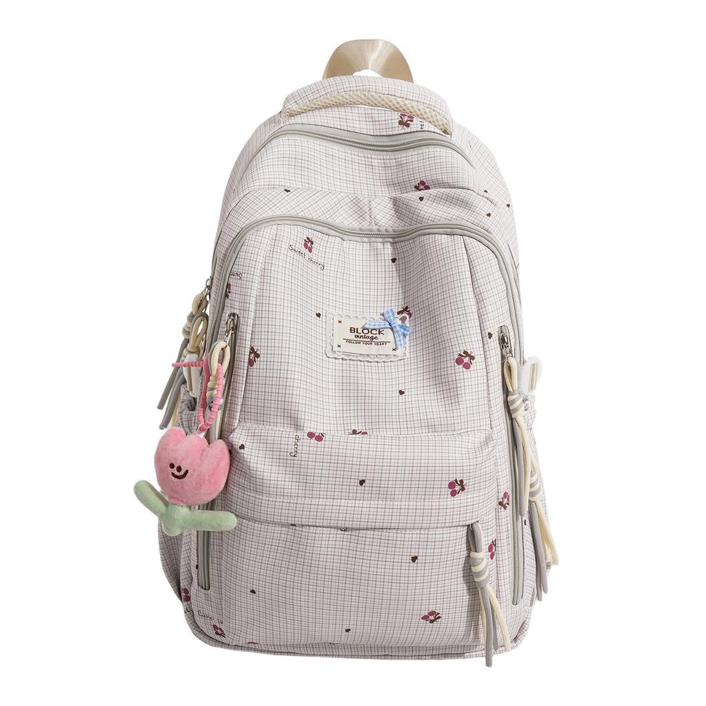 Schoolbag1011 New Schoolbag Fresh and Sweet Star Print Backpack Junior High School Student Casual and Lightweight Travel Backpack