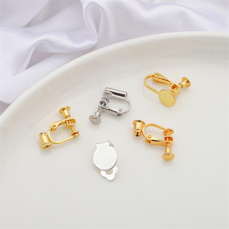 Spiralne klipsy na uszy z wiszącymi kółkami dla nieprzekłutych uszu, wzór żaby, platerowane miedzią 14K/18K, zachowujące kolor, akcesoria do biżuterii DIY