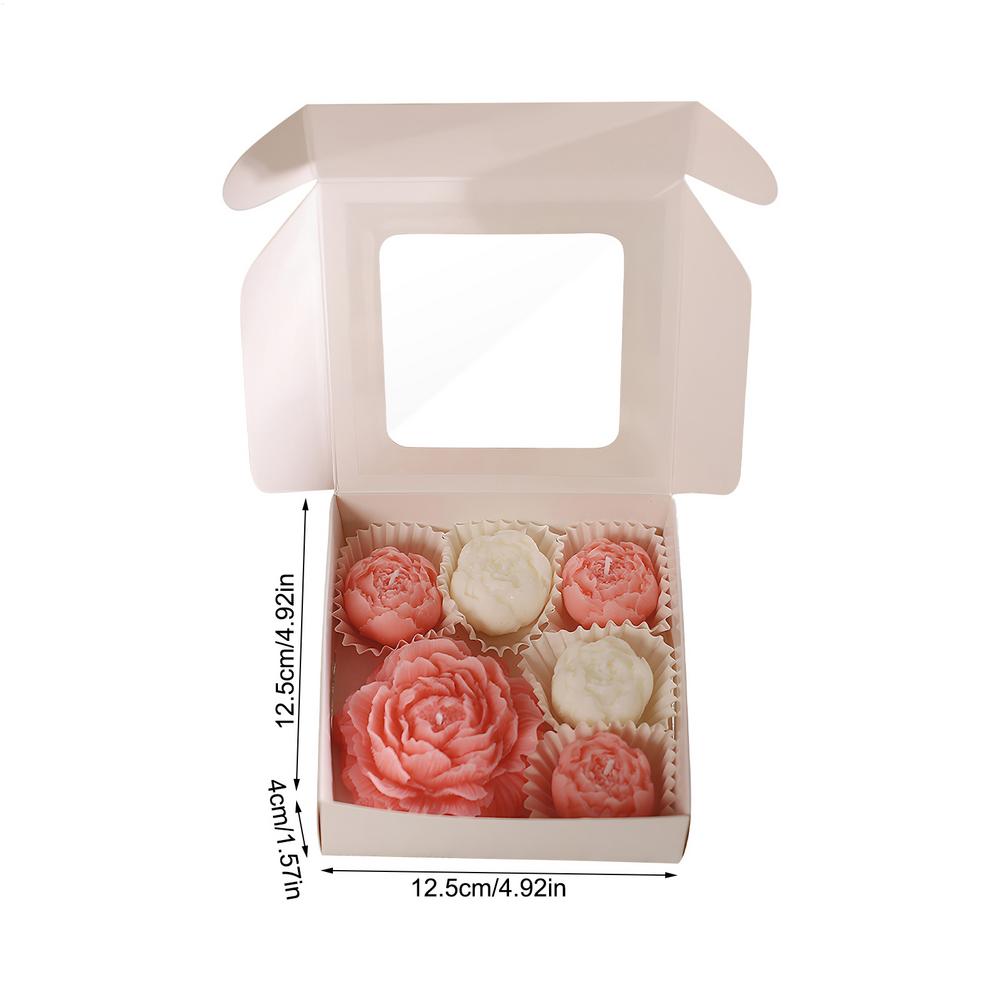 Soy Wax Candle 6Pcs Soy Wax Candle Set Rose Flower Shaped Handmade Decorative  Candles for Home Decor Birthday Wedding Gifts