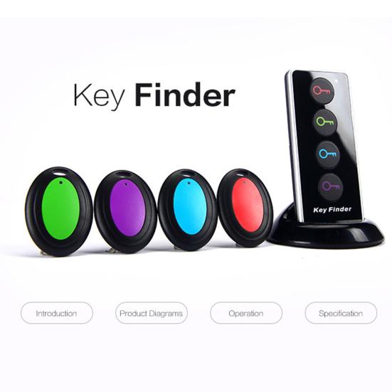 Tracking Device Portable Wireless 80dB 30m Distance 499.82MHz One Click Search ABS Four Colors Key Finder Home Supply