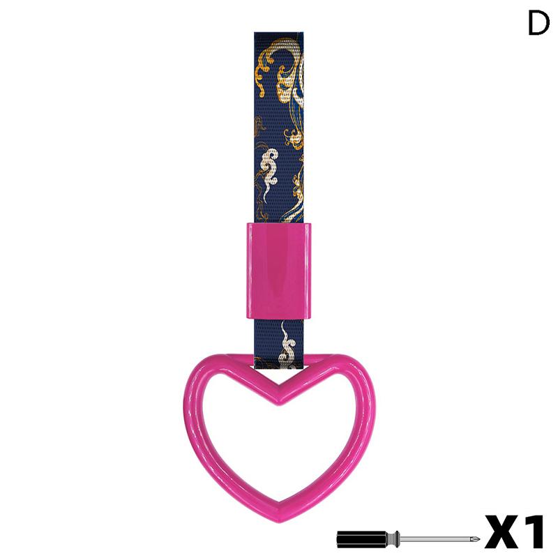 Car Hanging Decoration Heart Shape Auto Japanese Style Interior Pull ring Universal Charm Loop Automobile Accessories