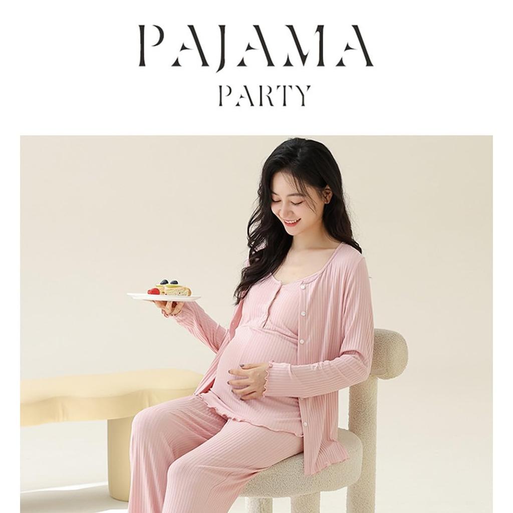 shop Maternity and Long Front Mocha [select Tomorrow] Pajamas, Nursing, Pre- Postpartum, Sleeve, Camisole, Opening, Spring, Summer, Fall, (JP,