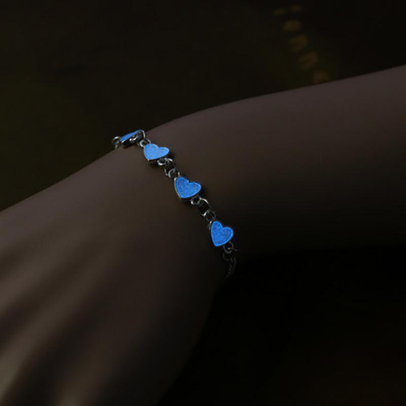 

Модный браслет на щиколотке для женщин, маленькая звезда в форме сердца, светящийся в темноте браслет на щиколотке на ноге, летние пляжные украшения, мода