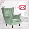 Diana Scandinavian Wing Chair Family Furniture Mint Pistachio Suede