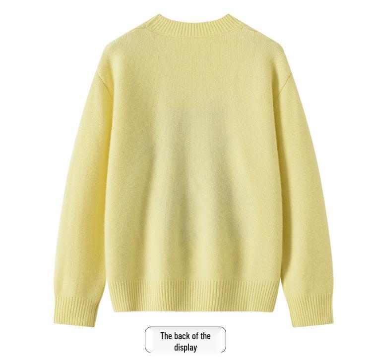 Cashmere Knit Cat Pattern Sweater - Autumn/Winter Loose Fit Round Neck Layer