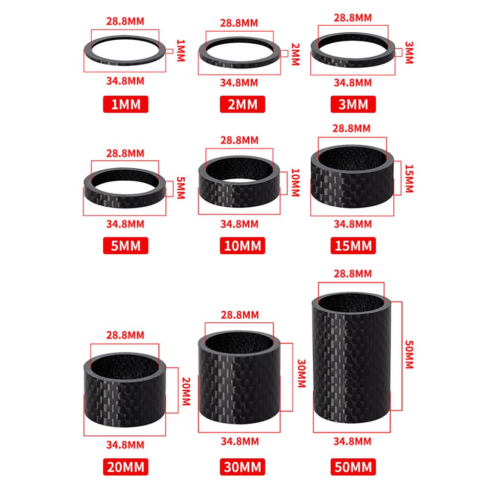 Anello rondella stelo manubrio mountain bike Anello cuffia in fibra di carbonio Distanziali forcella Accessori forcella anteriore bicicletta