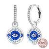 925 Sterling Silver Evil Eye Huggie Hoop Earrings Snake Coiled Gothic Hoop Earrings Protection Amulet Jewelry Gift for Women