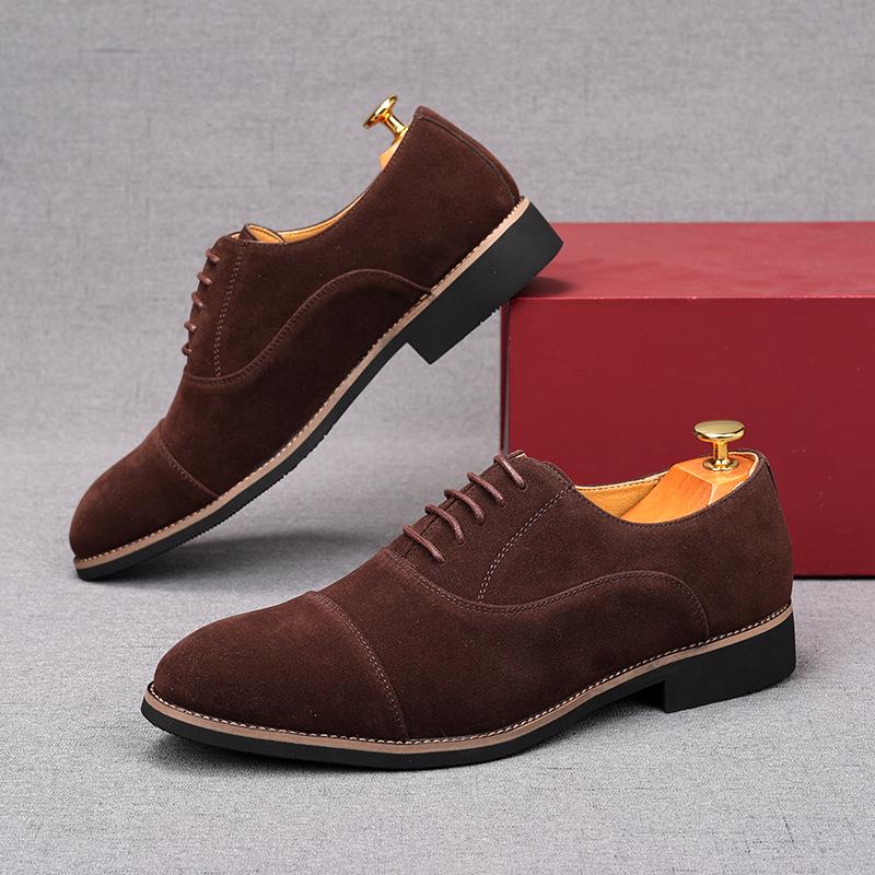 Fashion New Fashion Men's Charm Pointed Suede Leather Oxford Flats Casual Shoes Male Homecoming Wedding Dress Prom Zapatillas Hombre