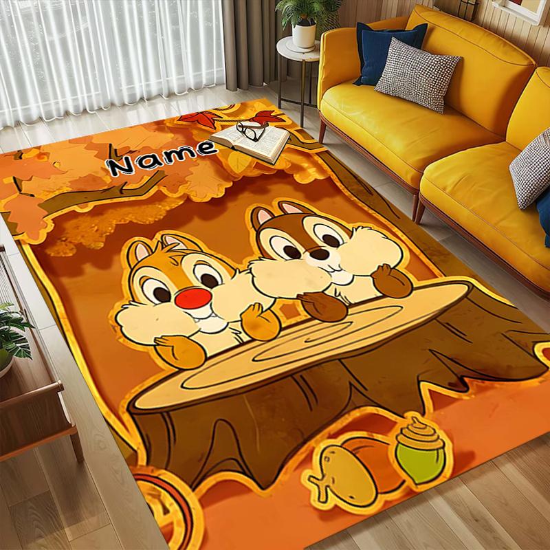 Custom Name Chip Dale Adventure Living Room Non-Slip Area Rug Soft Carpet for Bedroom Kids Playroom Sofa Office Home Decor Doormat
