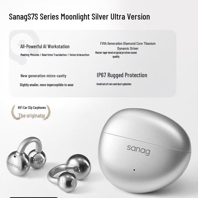 SANAG S7S Ultra Open-Ear AI Translation Bluetooth Earbuds