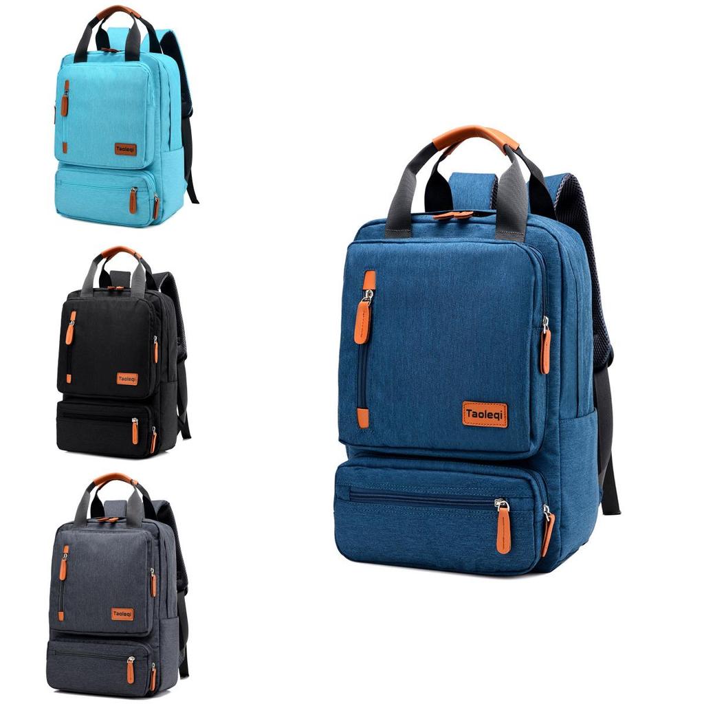 Solid Color Canvas Backpack For Men And Women With Spacious Storage For Travel