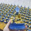 Water Glazed Gilded Medicine Buddha Statue Resin Ornament for Home Decor