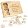 STOFINITY 2 Year Anniversary Wood Gifts for Him Her - 2nd Wedding Gift Anniversary for Couple, Two Year Anniversary Wood
