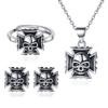 Skull Ring Retro Fashion Personality Domineering Necklace Earrings Halloween Gift