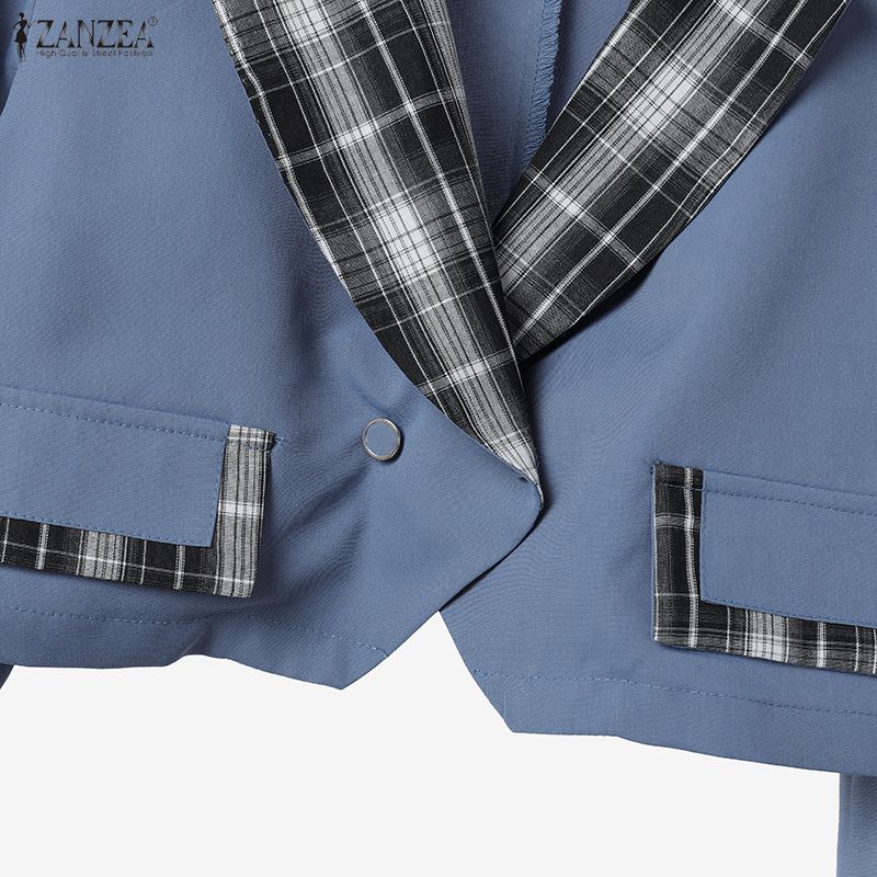 ZANZEA Women Long Sleeve Cardigan Blazer and Dress Summer Two Piece Suit Sets