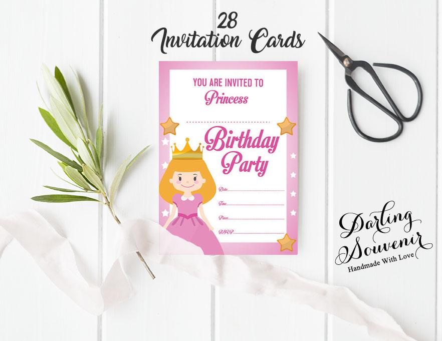 Darling Souvenir Weiße Geburtstagseinladungskarte, bedruckbar, befüllbar oder beschreibbar, Einladungen, Partyzubehör, 28 Stück, 12,7 x 17,8 cm