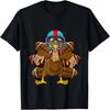 Thanksgiving Turkey Football Player Funny Boys Girls Kids T-Shirt