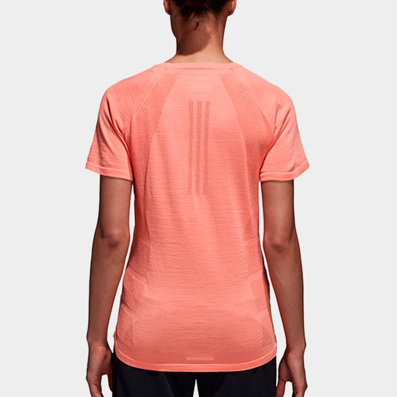 Adidas Sports Running Round Neck T-Shirt Women Tops Orange DN3242
