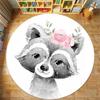 Cute Lion Elephant Giraffe Round Carpet Pattern Floor Mat Bedroom Living Room Chair Floor Rugs Home Bathroom Carpet Decoration