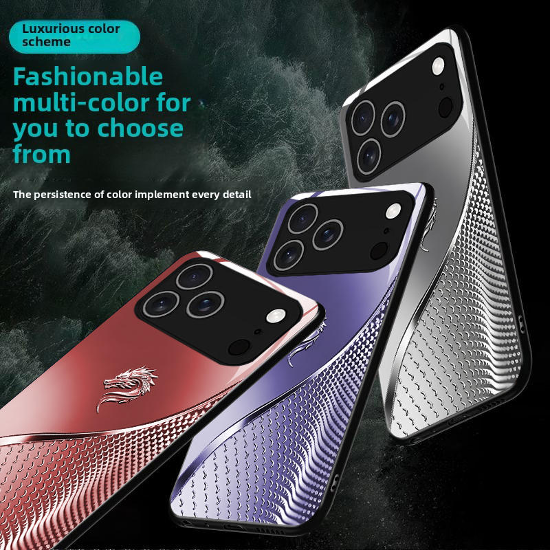 High end luxury business style tempered glass phone case suitable for iPhone 17 16 15 14 13 12 11 Pro Max Plus scratch resistant