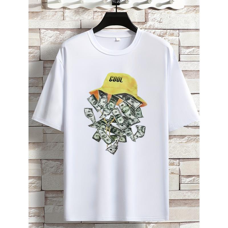 

Spring Short-Sleeve T-Shirt Featuring American Fashion Style, Print for Young Men, with a Round Neck Design That Is Oversized And Versatile 2XL