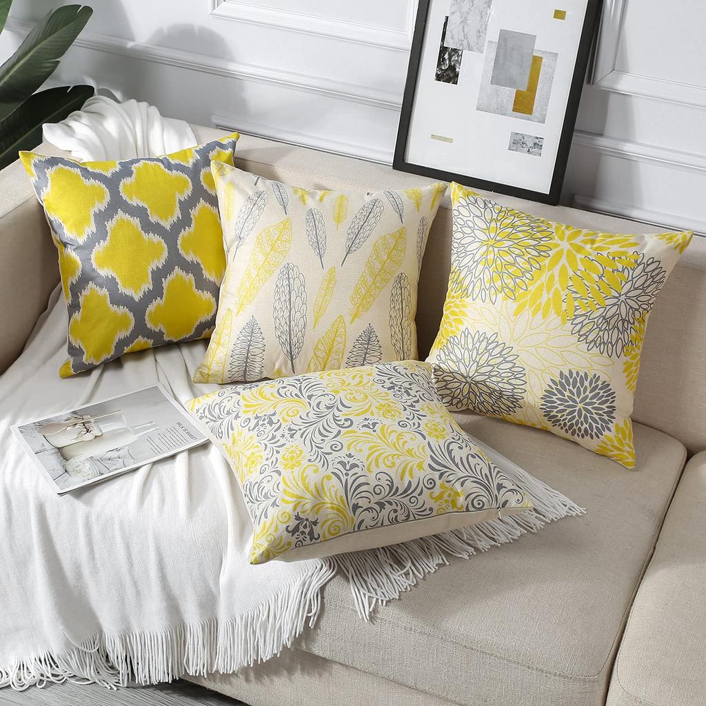 OTOSTAR Stylish and Cute 60cm Cushion Nordic Flax Set of Cotton and Linen Sofa Cushion Sofa Back Decorative and Zabuton Covers Covers, Linen-Like
