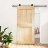 VidaXL Sliding Door and Hardware Kit 100x210 Cm Solid Pine, Interior Door, Interior Barn Door 3203075