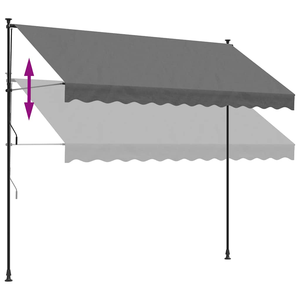 Retractable Awning Anthracite Grey 300 X 150 Cm Fabric and Steel