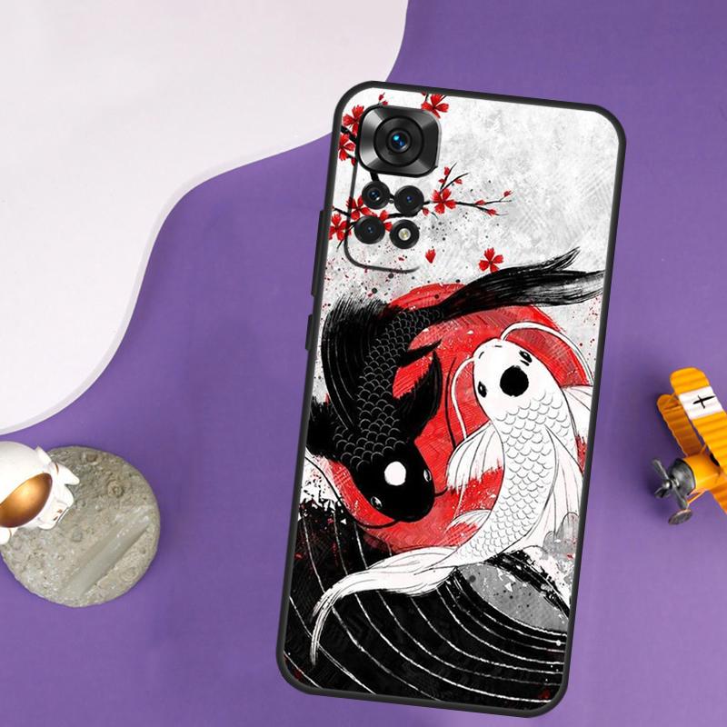 Koi Carp Fish Yin Yang Case For Xiaomi Redmi Note 13 Pro 14 12 9 10 11 Pro 10S 11S 12S Redmi 14C 13C 10C 12C Cover