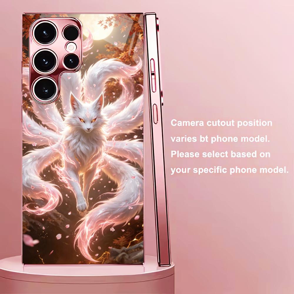 High Gloss Fantasy Fox Phone Case S26 Ultra Case Glass Mobile Phones for Samsung Galaxy S26 S25 S24 S23 S22 FE Ultra Plus