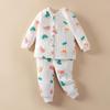 Newborn Three-Layer Warm Cotton Pajamas & Cardigan Set - Infant Class A Clothing