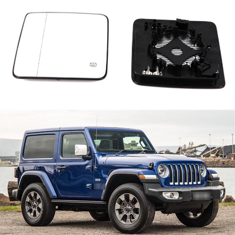 Heated Reflective Rearview Mirror Glass Replacement for 18-22 Jeep Wrangler JL
