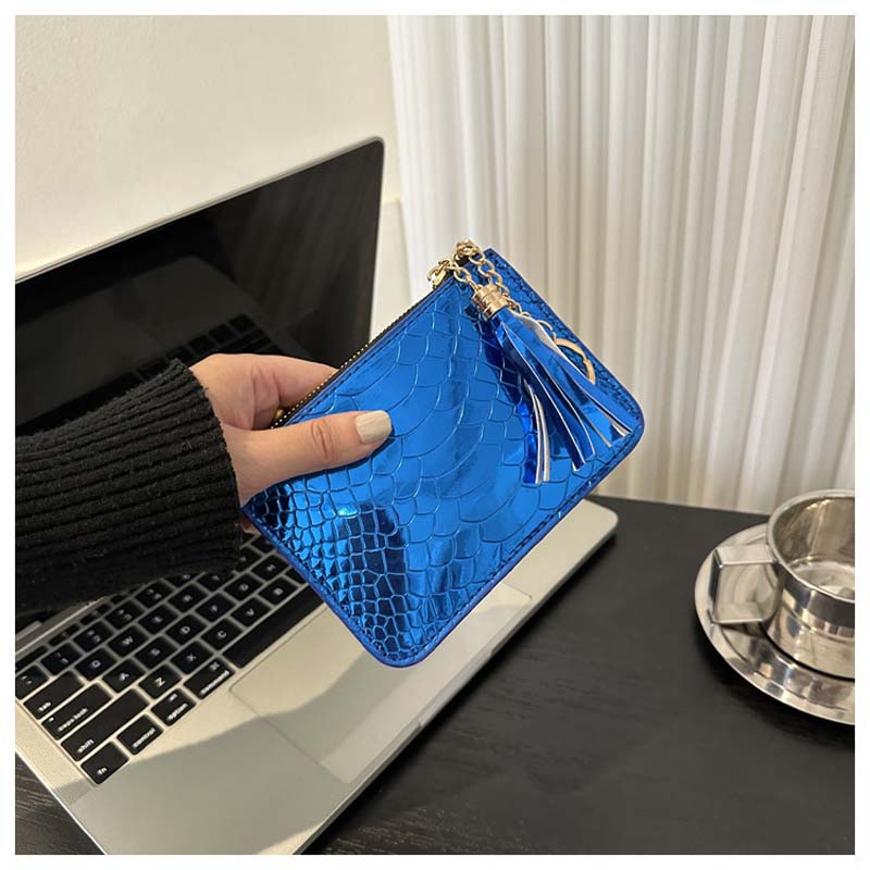 

Нова жіноча модна ручна сумочка з малюнком крокодила Простий гаманець Багатофункціональний органайзер для карток осінь-зима синій