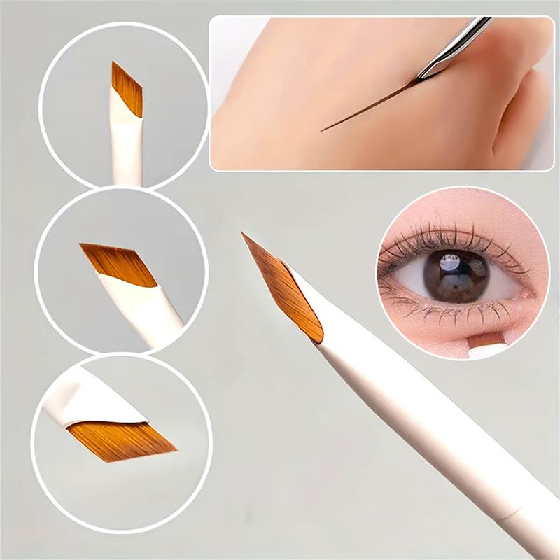 Klingen Eyeliner Pinsel Ultra Dünn Fein Winkel Flach Augenbrauenpinsel Unter dem Auge Make-up Pinsel Präziser Detailpinsel Weiß