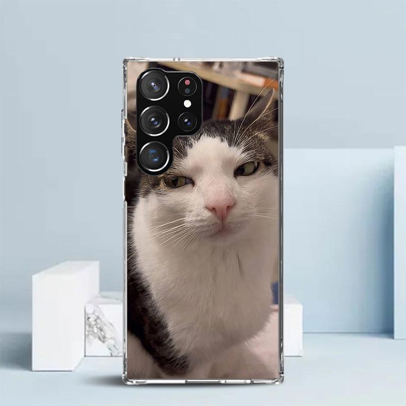 Haustier Katze Lustige Memes Weiche Hülle für Samsung Galaxy S25 Edge S26 S24 S23 Ultra Handyhülle S22 S21 Plus S20 FE Muster Schale
