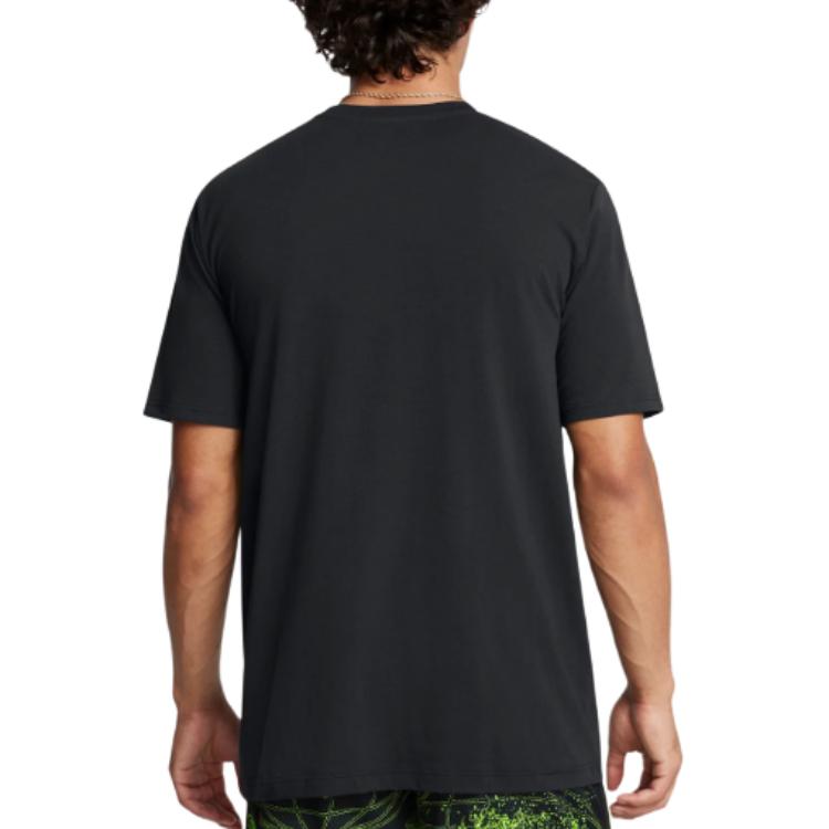 Under Armour Curry Logo Trend Round Neck Printed Soft Comfortable Short Sleeve T-Shirt Men T-Shirts Black 1387111-001
