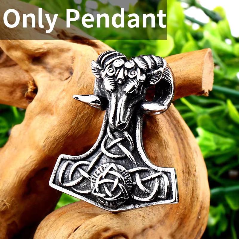 BEIER 2024 New Design 316L Stainless Steel Sheep Head Viking Valknut Celtic Knot Odin Animal Pendant Fashion Jewelry