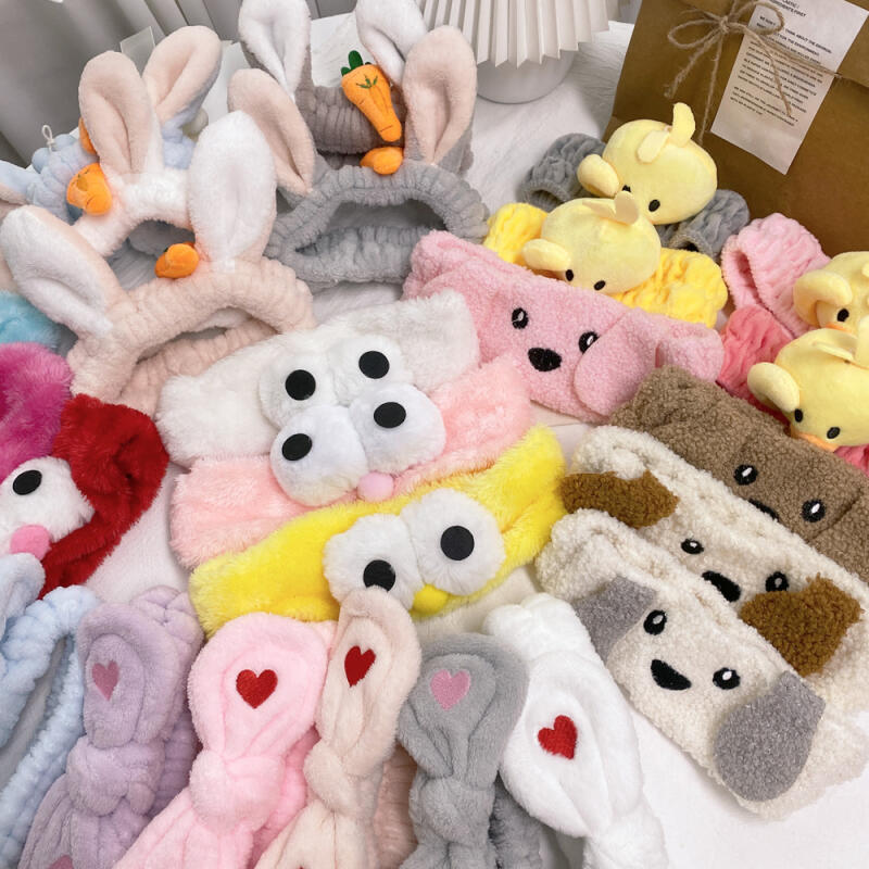 

Пушистая микрофибровая повязка для умывания, повязка для волос с уткой и кроликом 7. Rabbit Gray